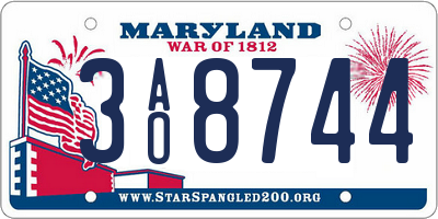 MD license plate 3AO8744