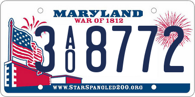 MD license plate 3AO8772