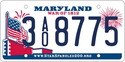 MD license plate 3AO8775