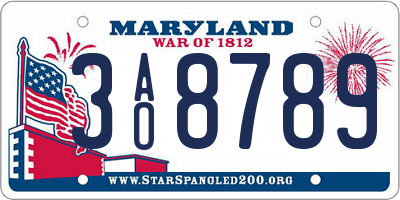 MD license plate 3AO8789