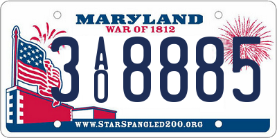 MD license plate 3AO8885