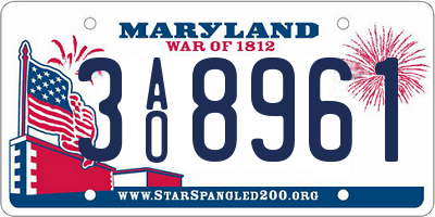 MD license plate 3AO8961
