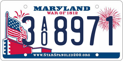 MD license plate 3AO8971