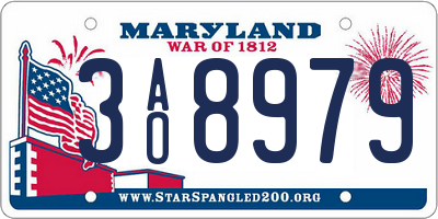 MD license plate 3AO8979