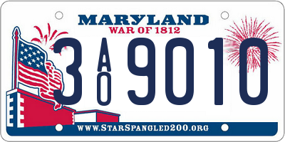 MD license plate 3AO9010