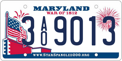 MD license plate 3AO9013