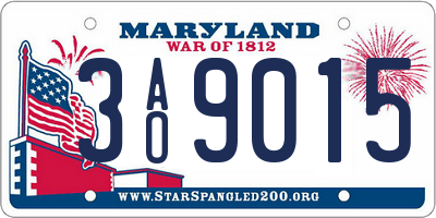 MD license plate 3AO9015