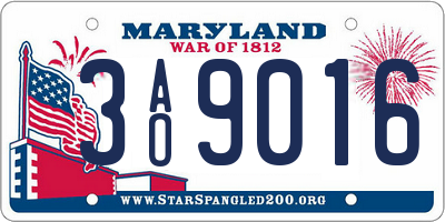 MD license plate 3AO9016