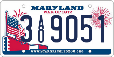MD license plate 3AO9051