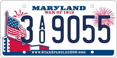 MD license plate 3AO9055
