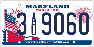 MD license plate 3AO9060