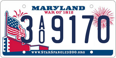 MD license plate 3AO9170