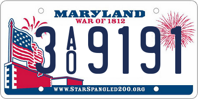 MD license plate 3AO9191