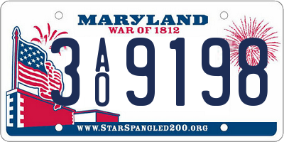 MD license plate 3AO9198
