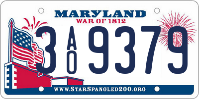 MD license plate 3AO9379