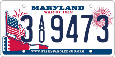 MD license plate 3AO9473