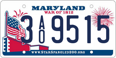 MD license plate 3AO9515