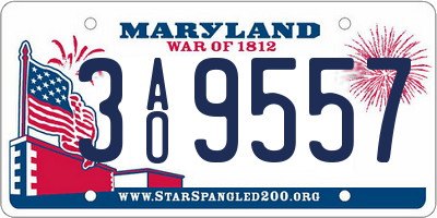 MD license plate 3AO9557