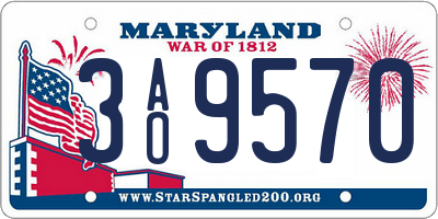 MD license plate 3AO9570