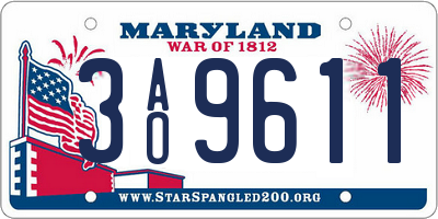 MD license plate 3AO9611