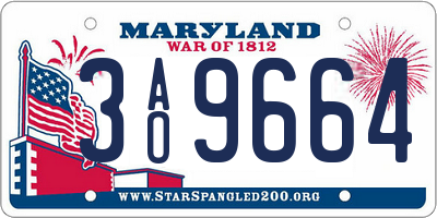 MD license plate 3AO9664