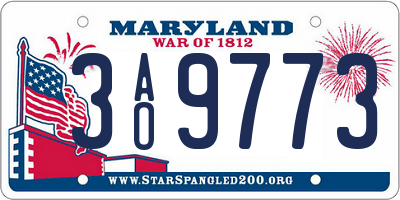 MD license plate 3AO9773