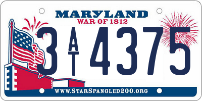 MD license plate 3AT4375