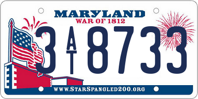 MD license plate 3AT8733