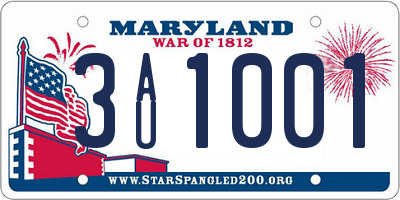 MD license plate 3AU1001