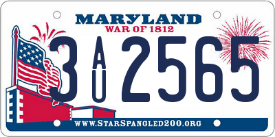 MD license plate 3AU2565