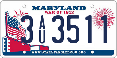 MD license plate 3AU3511