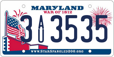 MD license plate 3AU3535