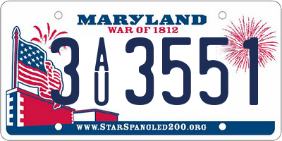 MD license plate 3AU3551