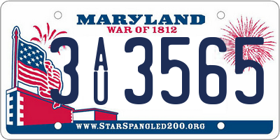 MD license plate 3AU3565