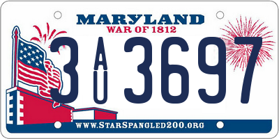 MD license plate 3AU3697