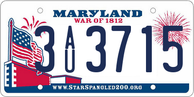 MD license plate 3AU3715