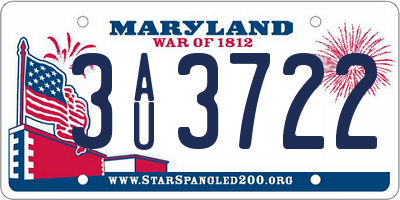 MD license plate 3AU3722