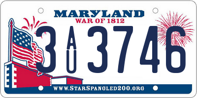 MD license plate 3AU3746