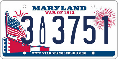 MD license plate 3AU3751