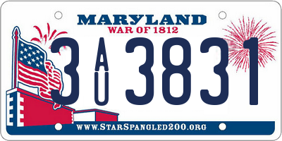 MD license plate 3AU3831