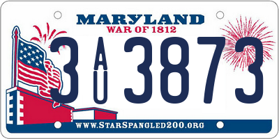 MD license plate 3AU3873