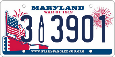 MD license plate 3AU3901