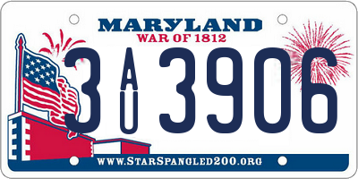 MD license plate 3AU3906