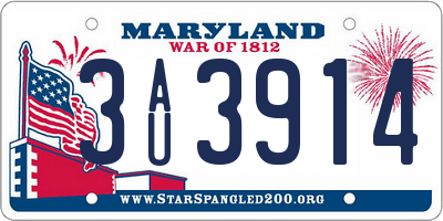 MD license plate 3AU3914