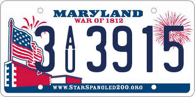 MD license plate 3AU3915