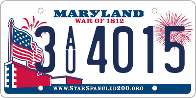 MD license plate 3AU4015