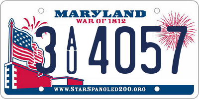 MD license plate 3AU4057