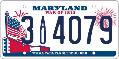 MD license plate 3AU4079
