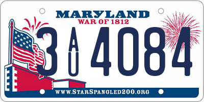 MD license plate 3AU4084