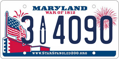 MD license plate 3AU4090